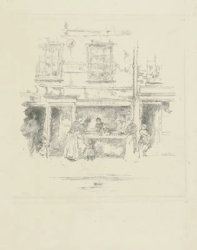 Maunder's Fish-shop, Chelsea Wall Art by Thomas Robert Way - High-Resolution Digital Print