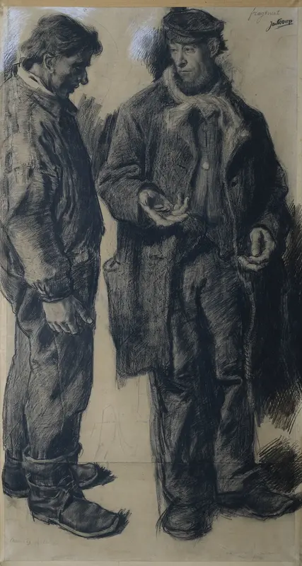 'Mauvais salaire': Twee werklieden Wall Art by Unknown - High-Resolution Digital Print