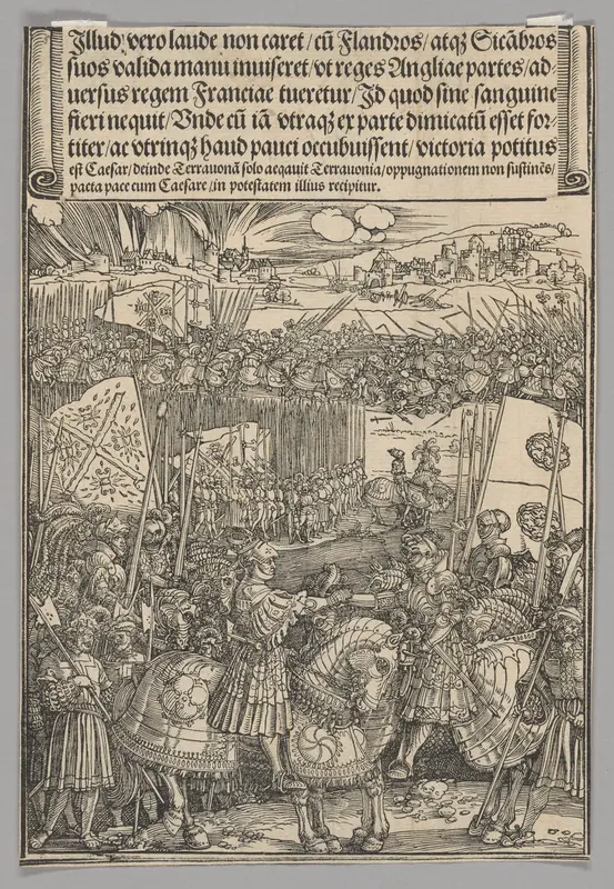 Maximilian and Henry VIII of England, plate 22 from Historical Scenes from the Life of Emperor Maximilian I from the Triumphal Arch