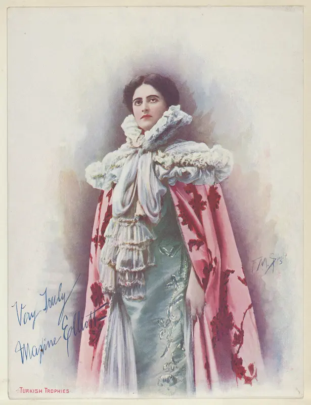 Maxine Elliott, from the Actresses series (T1), distributed by the American Tobacco Co. to promote Turkish Trophies Cigarettes Wall Art by Frederick Moladore Spiegle - High-Resolution Digital Print