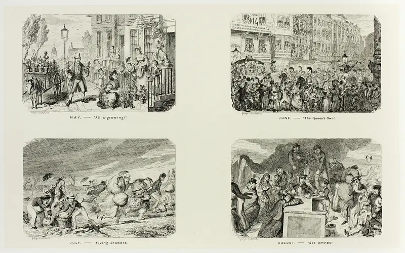 May – "All A Growing!" from George Cruikshank's Steel Etchings to The Comic Almanacks: 1835-1853 (top left) Wall Art by George Cruikshank - High-Resolution Digital Print