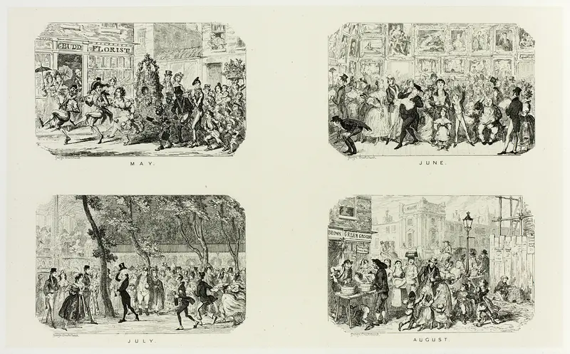 May from George Cruikshank's Steel Etchings to The Comic Almanacks: 1835-1853 (top left) Wall Art by George Cruikshank - High-Resolution Digital Print