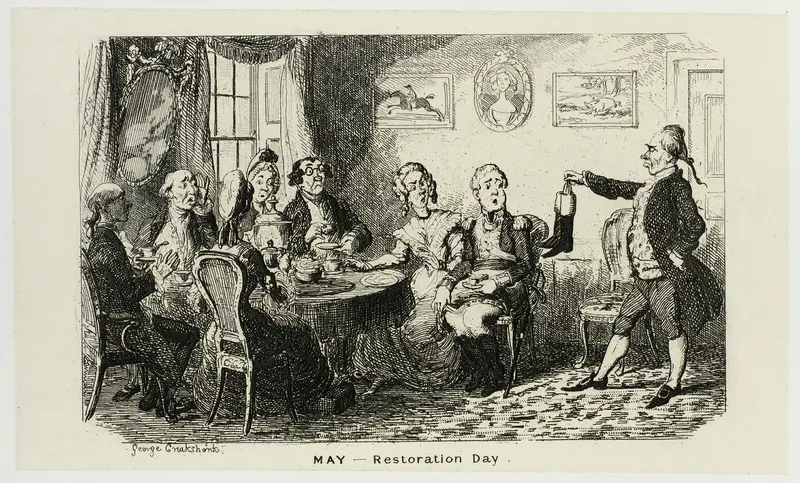 May - Restoration Day from George Cruikshank's Steel Etchings to The Comic Almanacks: 1835-1853 Wall Art by George Cruikshank - High-Resolution Digital Print