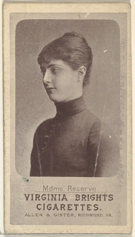Mdme. Reserve, from the Actresses series (N67) promoting Virginia Brights Cigarettes for Allen & Ginter brand tobacco products Wall Art by Allen & Ginter - High-Resolution Digital Print