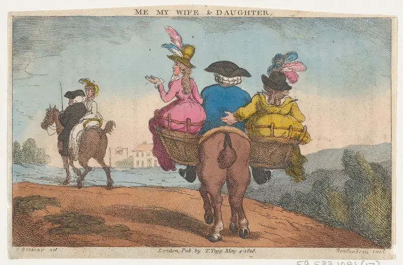 Me, My Wife & Daughter Wall Art by Thomas Rowlandson - High-Resolution Digital Print
