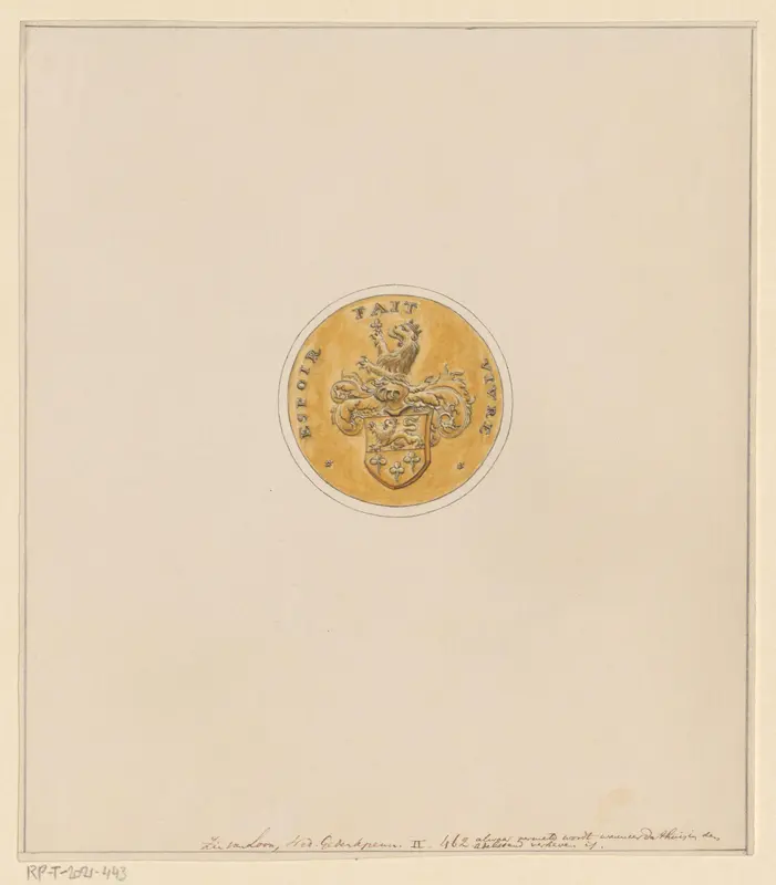 Medaille met het wapen van Charles de Cocquiel Wall Art by Unknown - High-Resolution Digital Print