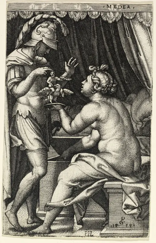 Medea and Jason, from Greek Heroines Wall Art by Georg Pencz - High-Resolution Digital Print