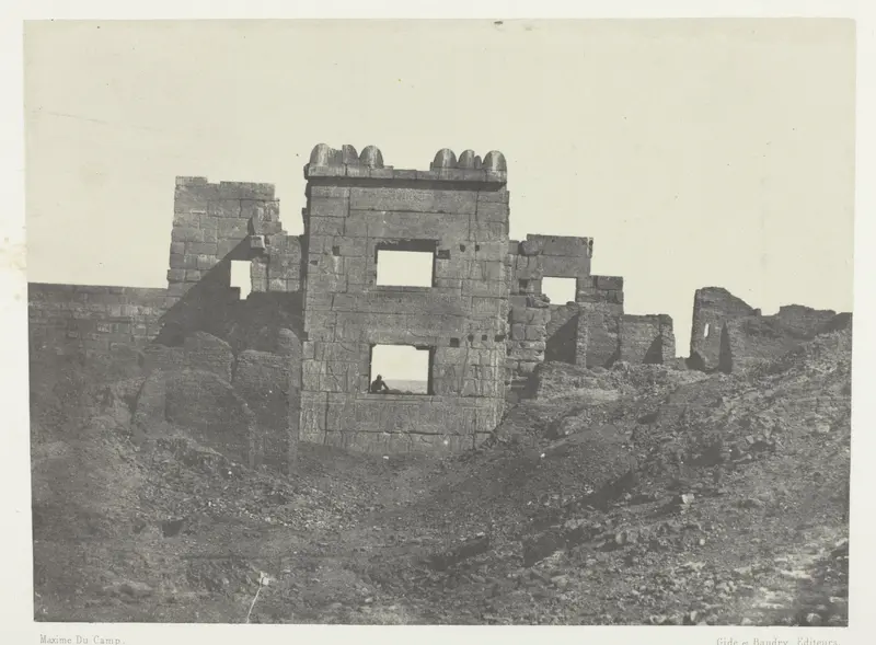 Médinet-Habou, Façade Orientale du Gynécée de Ramsès-Mèiamoun; Thèbes, plate 48 from the album "Egypte, Nubie, Palestine et Syrie" (1852)