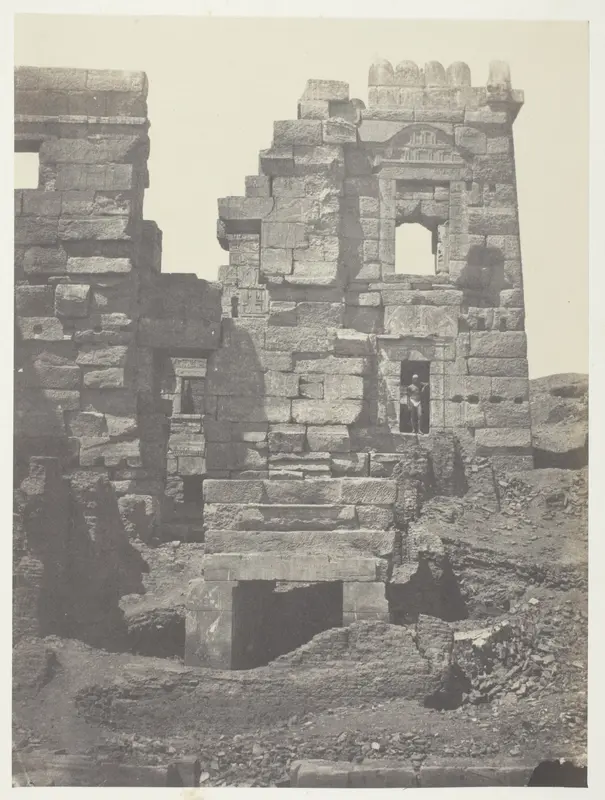 Médinet-Habou, Façade Septentrionale du Gynécée de Ramsès-Méiamoun; Thèbes, plate 49 from the album "Egypte, Nubie, Palestine et Syrie" (1852)