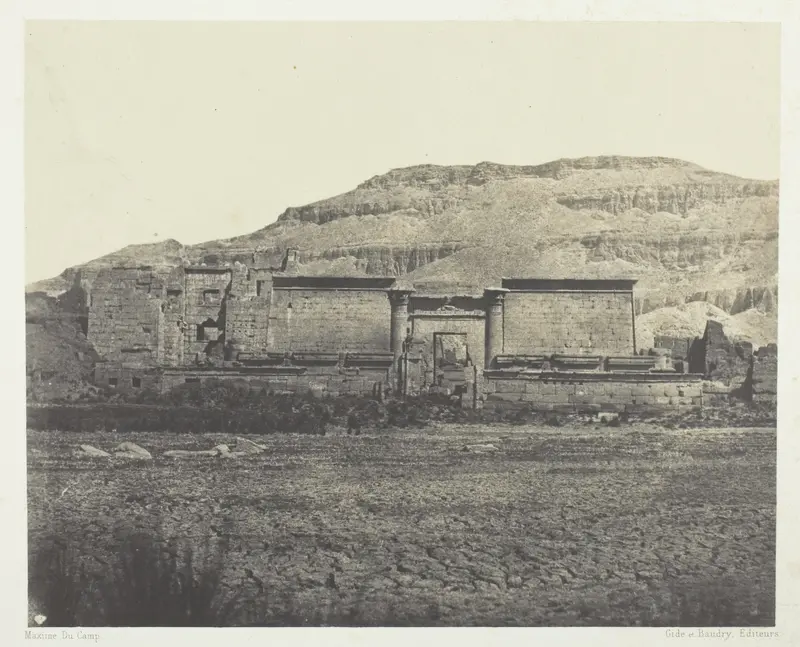 Médinet-Habou,Vue Générale des Rines, Thèbes, plate 45 from the album "Egypte, Nubie, Palestine et Syrie" (1852)