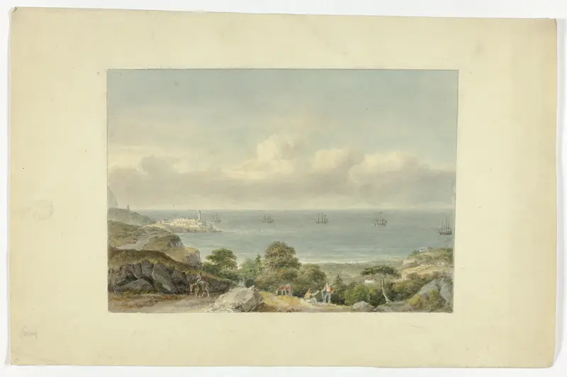 Mediterranean Seascape with Port Wall Art by Nicholas Pocock - High-Resolution Digital Print