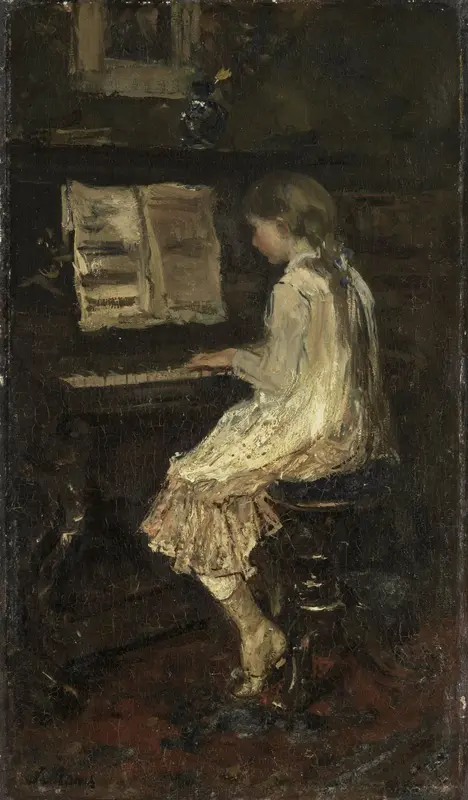 Meisje aan de piano Wall Art by Unknown - High-Resolution Digital Print