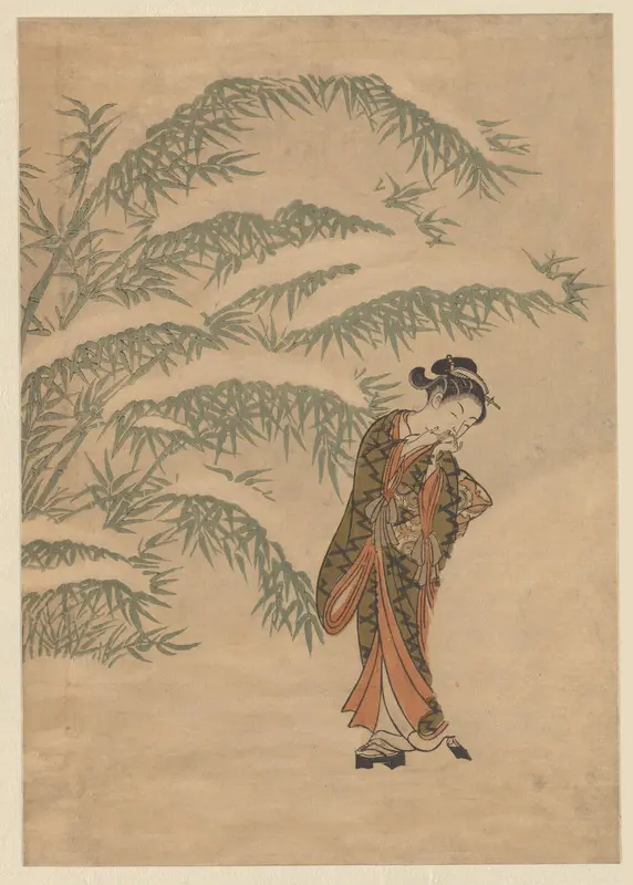 Meisje en sneeuwbal Wall Art by Suzuki Harunobu - High-Resolution Digital Print