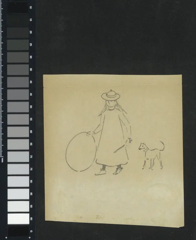 Meisje met een hoepel en hond Wall Art by Gerrit Willem Dijsselhof - High-Resolution Digital Print