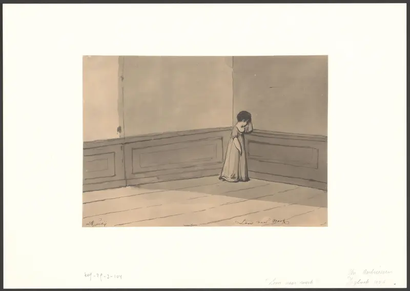 Meisje met straf staat in de hoek Wall Art by Christiaan Andriessen - High-Resolution Digital Print