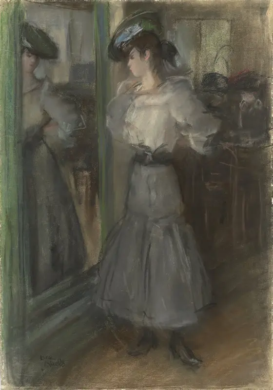 Meisje voor een spiegel Wall Art by Isaac Israels - High-Resolution Digital Print