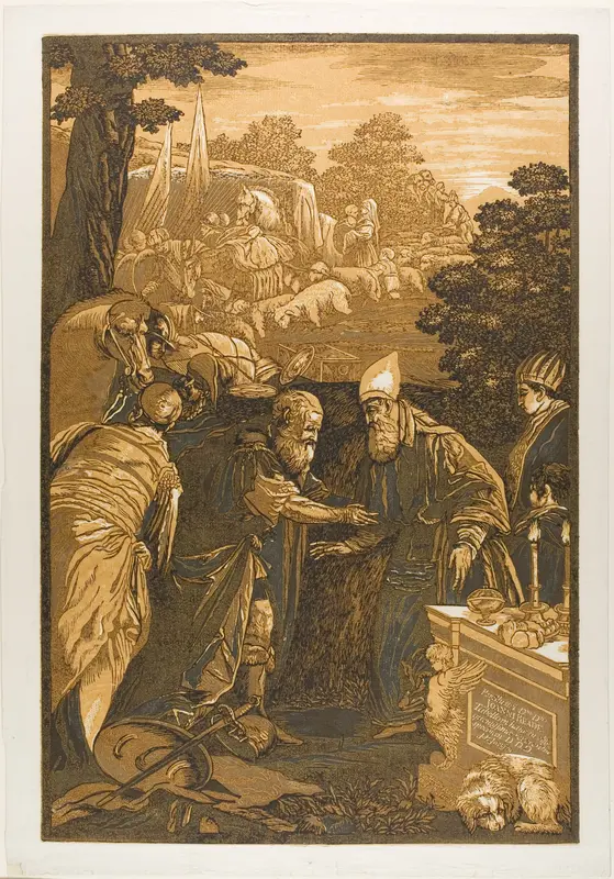 Melchisedech Blessing Abraham, from Opera Selectoria Wall Art by John Baptist Jackson - High-Resolution Digital Print