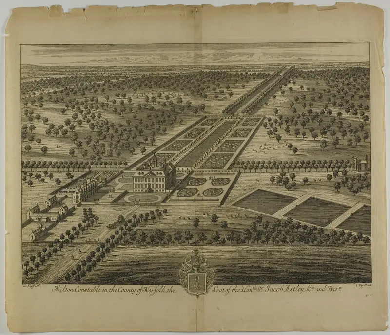 Melton Constable in the County of Norfolk, plate 51 from Britannia Illustrata Wall Art by Johannes Kip - High-Resolution Digital Print