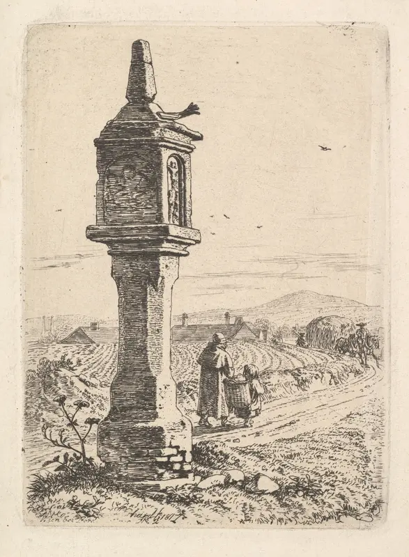 Memorial Column with an Iron Hand Wall Art by Johann Christoph Erhard - High-Resolution Digital Print