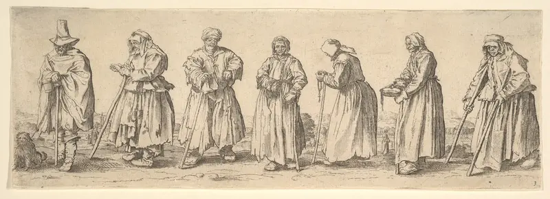 Men and women beggars Wall Art by Wenceslaus Hollar - High-Resolution Digital Print