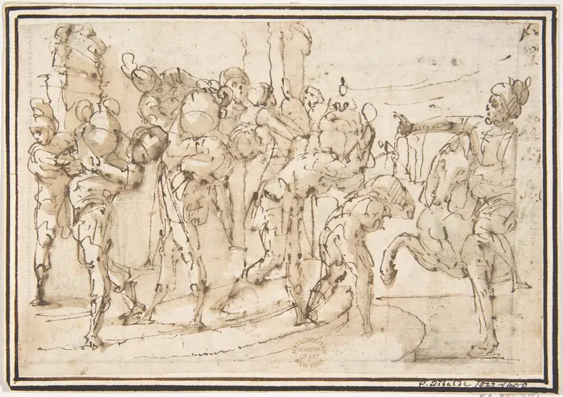 Men Carrying Jars Wall Art by Francesco Allegrini - High-Resolution Digital Print