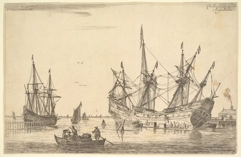 Men Caulking the Hull of a Ship Wall Art by Reinier Nooms, called Zeeman - High-Resolution Digital Print