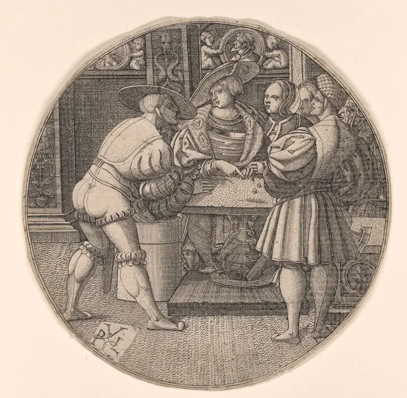Men Playing a Game of Dice Wall Art by Unknown - High-Resolution Digital Print
