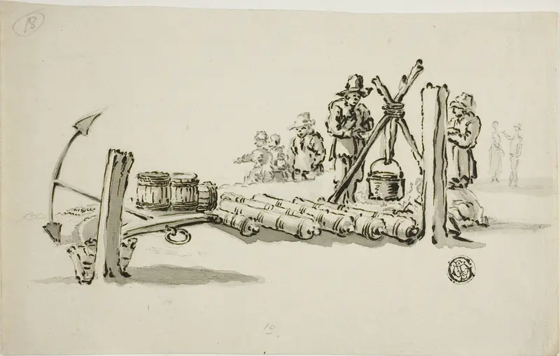 Men with Cannons, Kegs of Powder and an Anchor Wall Art by Willem van de Velde, I - High-Resolution Digital Print