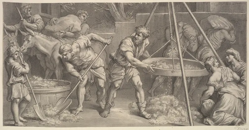 Men with seive Wall Art by Giovanni Girolamo Frezza - High-Resolution Digital Print