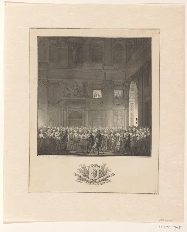 Menigte in het Stadhuis op de Dam, 1787 Wall Art by Unknown - High-Resolution Digital Print