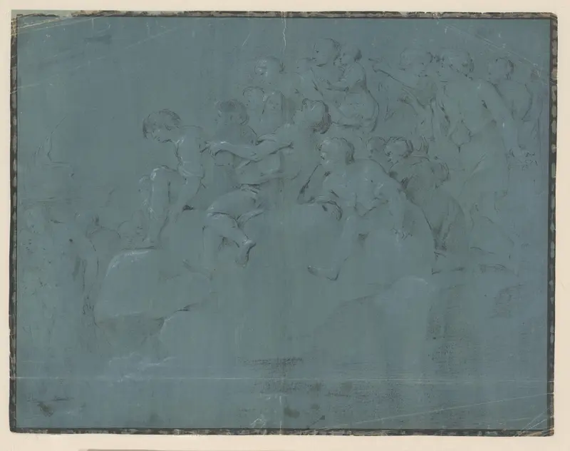 Menigte op een heuvel of rots Wall Art by anonymous - High-Resolution Digital Print