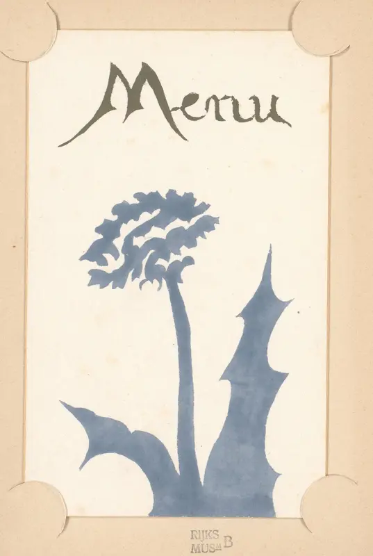 Menukaart met bloemdecoratie Wall Art by Theo Colenbrander - High-Resolution Digital Print