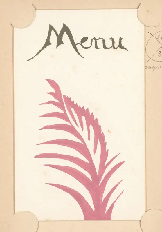 Menukaart met botanische decoratie Wall Art by Theo Colenbrander - High-Resolution Digital Print