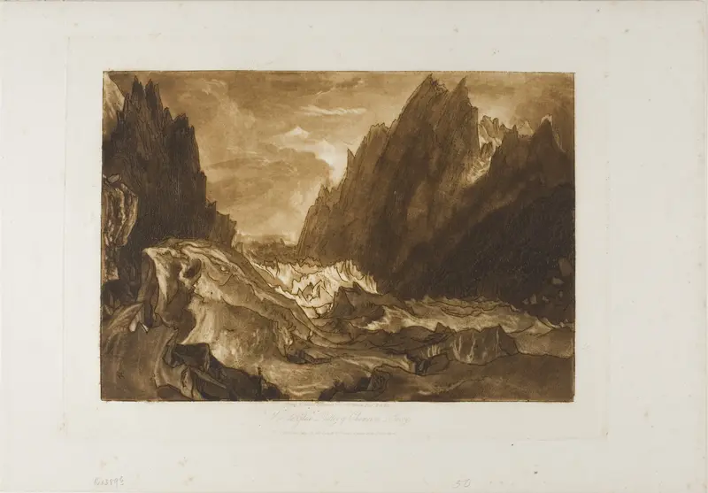 Mer de Glace, plate 50 from Liber Studiorum Wall Art by Joseph Mallord William Turner - High-Resolution Digital Print