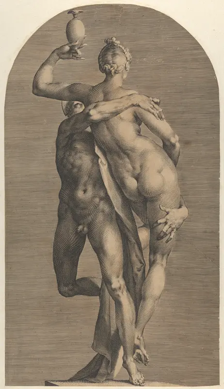 Mercury Abducting Psyche (view with Psyche from behind), from a set of three views of the sculpture Wall Art by Jan Muller - High-Resolution Digital Print