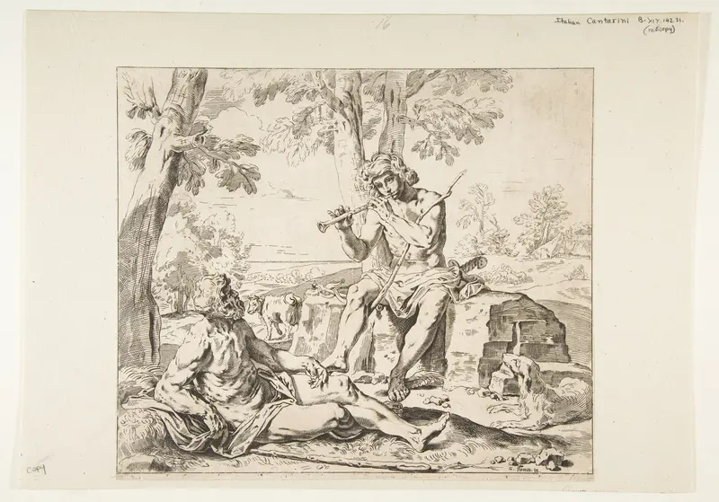 Mercury and Argus, copy in reverse after Cantarini Wall Art by Simone Cantarini - High-Resolution Digital Print