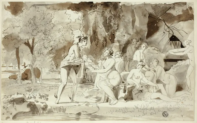 Mercury Bringing Bacchus to be Raised by the Nymphs Wall Art by Juan Cristobal - High-Resolution Digital Print