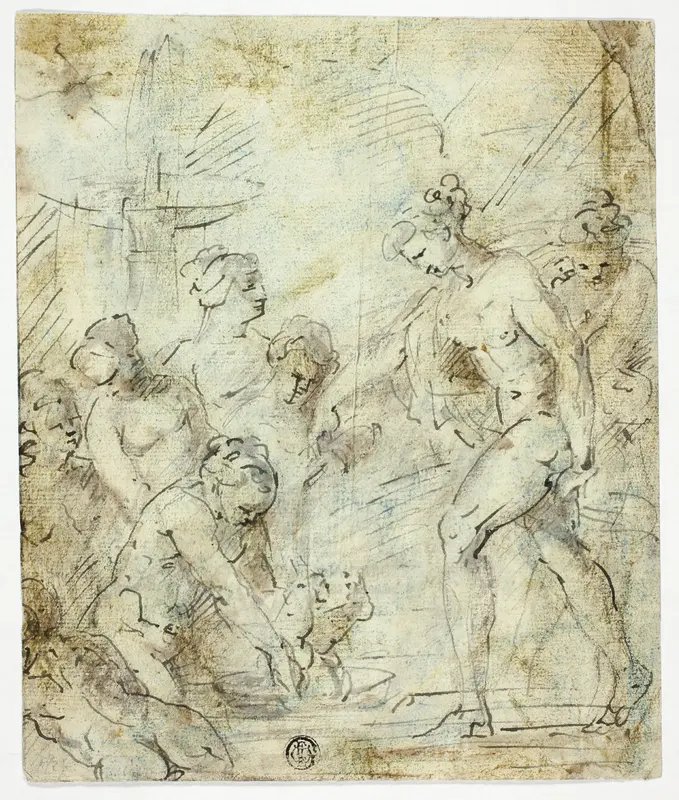 Mercury Entrusting Infant Bacchus to Nymphs Wall Art by Style of François Boitard - High-Resolution Digital Print