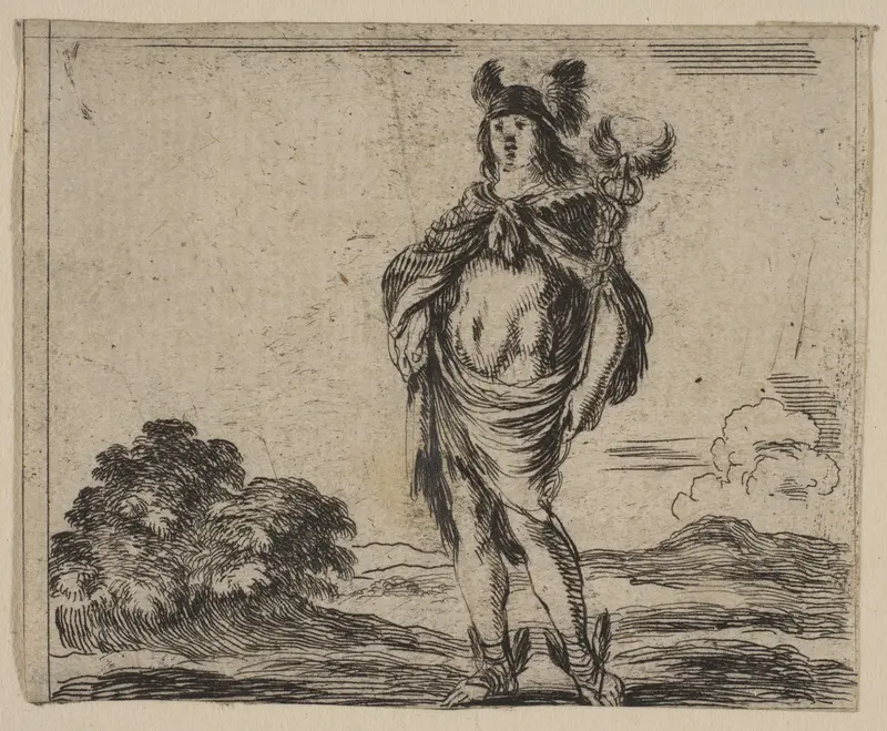 Mercury, from 'Game of Mythology' (Jeu de la Mythologie) Wall Art by Stefano della Bella - High-Resolution Digital Print