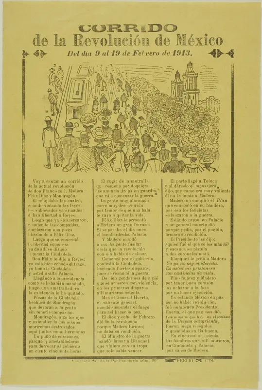 Merry Verse about the Mexican Revolution Wall Art by José Guadalupe Posada - High-Resolution Digital Print