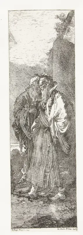 Metgezellen van Rinaldo staan op oever van Orontes Wall Art by Unknown - High-Resolution Digital Print