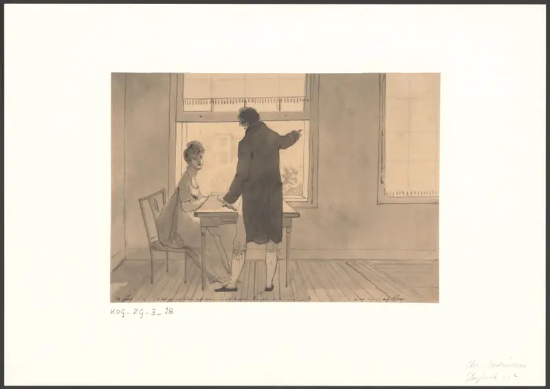Mevrouw Focke krijgt les van Christiaan Andriessen Wall Art by Christiaan Andriessen - High-Resolution Digital Print