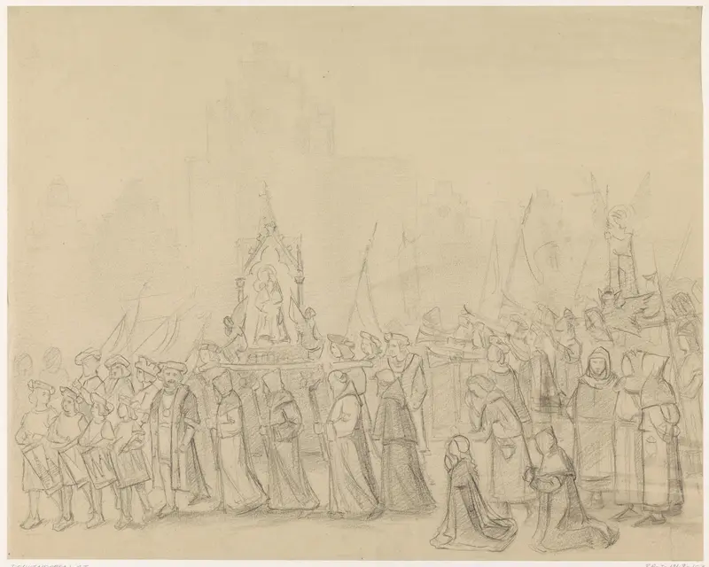 Middeleeuwse processie Wall Art by Antoon Derkinderen - High-Resolution Digital Print