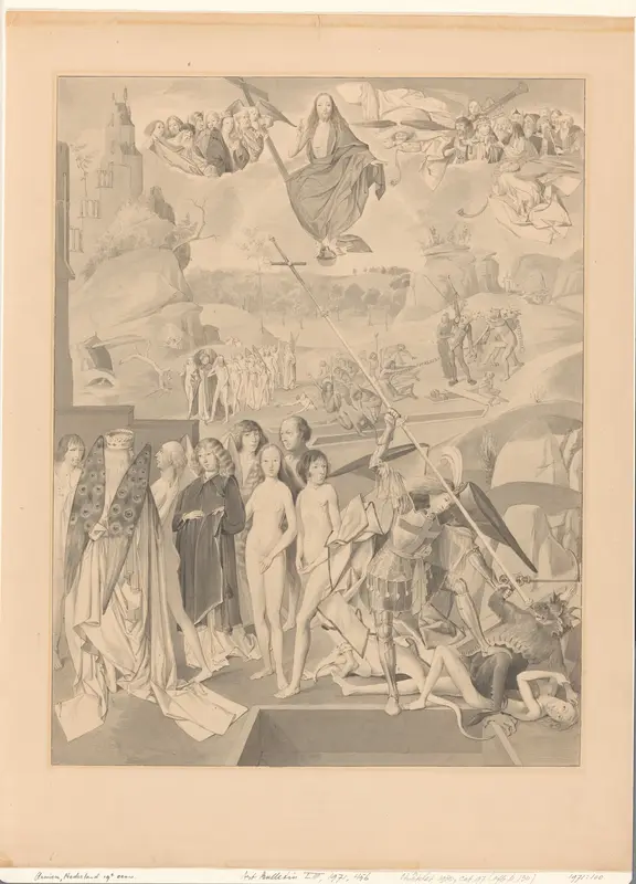 Middenpaneel van een drieluik: laatste oordeel Wall Art by anonymous - High-Resolution Digital Print