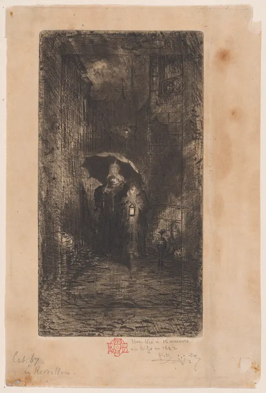 Midnight Revel (Le Réveillon) Wall Art by Félix-Hilaire Buhot - High-Resolution Digital Print