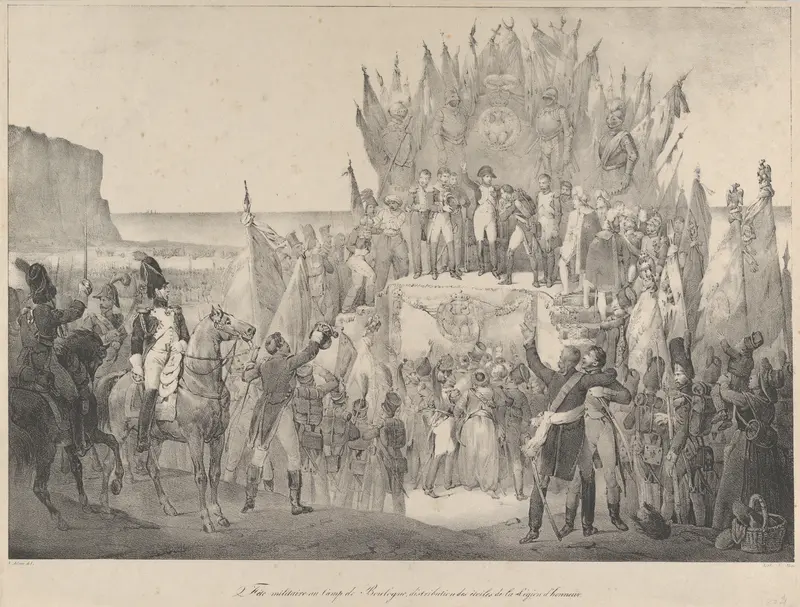 Military Festival at Boulogne with Napoleon Distributing Stars of the Legion of Honor Wall Art by Victor Adam - High-Resolution Digital Print