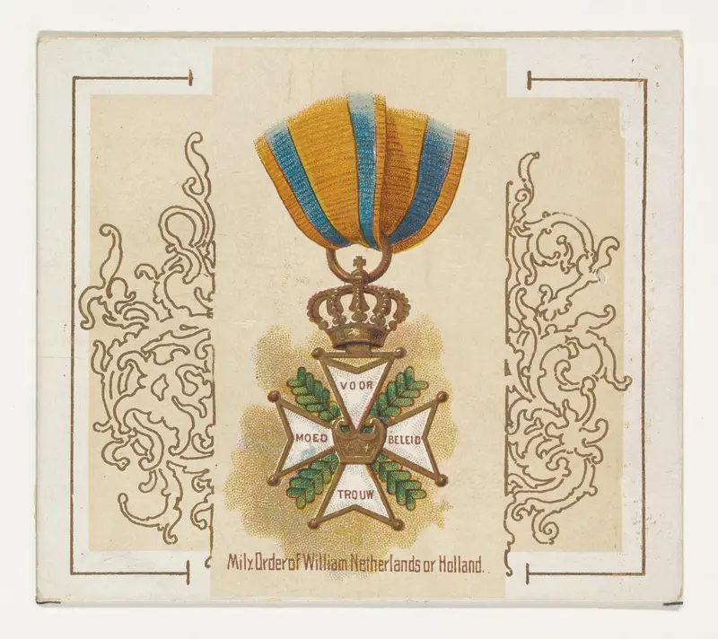 Military Order of William, Netherlands or Holland, from the World's Decorations series (N44) for Allen & Ginter Cigarettes Wall Art by Allen & Ginter - High-Resolution Digital Print