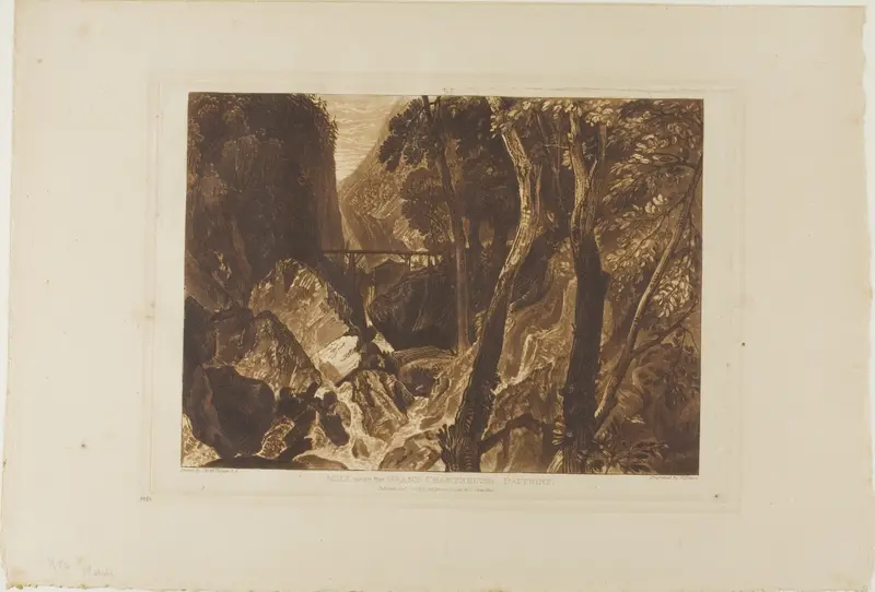 Mill near the Grand Chartreuse, plate 54 from Liber Studiorum Wall Art by Joseph Mallord William Turner - High-Resolution Digital Print