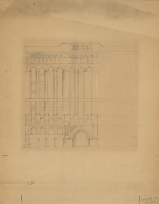 Mills Building, San Francisco, California, Design Sketch Wall Art by Burnham and Root - High-Resolution Digital Print