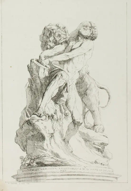 Milo of Croton Wall Art by Charles-François Hutin - High-Resolution Digital Print